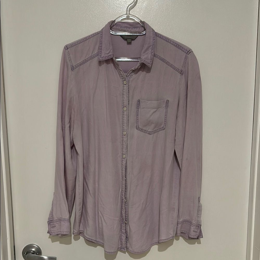 RUBBISH Nordstrom  purple chambray long sleeve super soft button up shirt medium